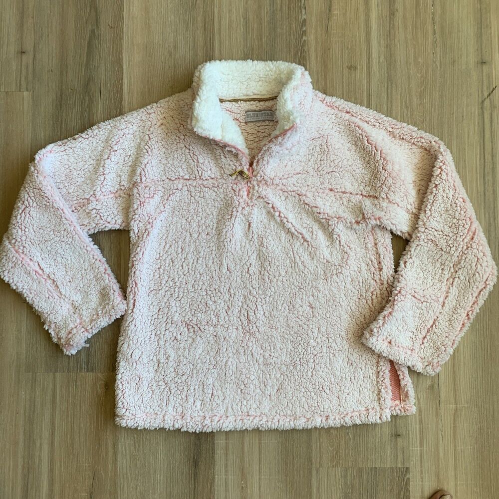 Blue Star Clothing Company Sherpa Pullover Jacket Soft Light Pink LARGE